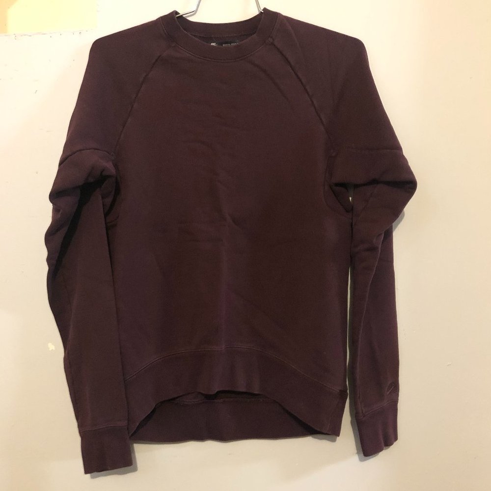 Nike SB, sweatshirt, deep maroon, with zippered pocket and hi-low hem, womens S